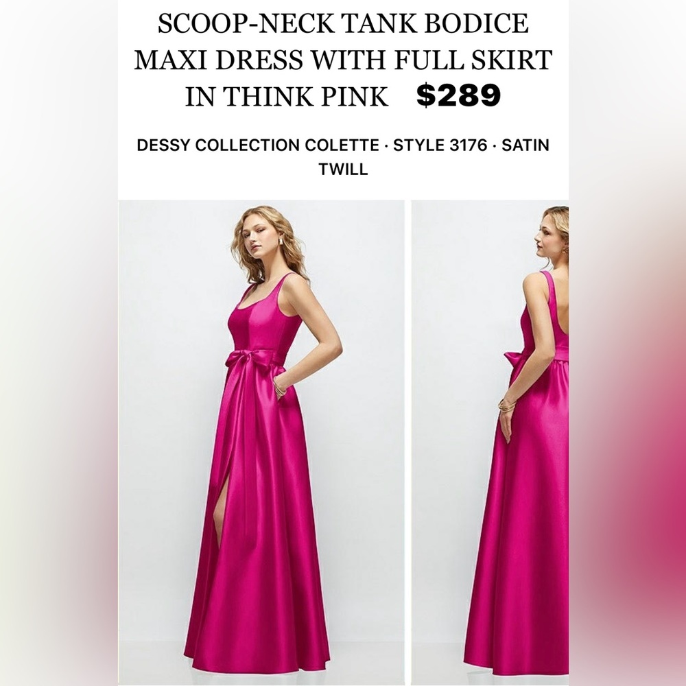 Dessy Group Think Pink Bridesmaid Dress - Picture 2 of 5